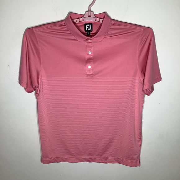 Foot Joy Mens Short Sleeve Golf Polo Shirt Pink Size Large - Picture 2 of 5